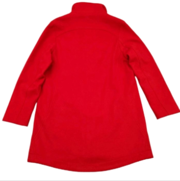 Pendleton Preppy Holiday Red Chore Barn Academia Wool Minimalist Pea Coat Medium - Picture 10 of 12